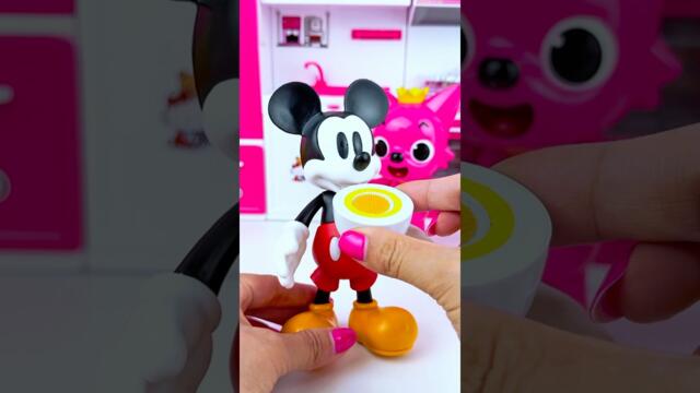 Mickey Mouse & Pinkfong Eating Eggs Set Toy, Satisfying Unboxing Miniature Kitchen Set | ASMR Videos