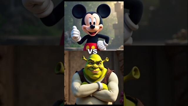 Mickey Mouse vs Shrek ( Minions, Angry birds, pickachu)