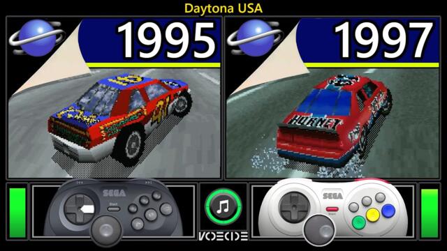 Daytona USA (Sega Saturn vs Sega Saturn) Real Hardware Comparison