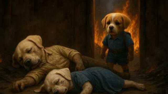 POOR Baby Puppy Saves His Parents from Fire 🔥😭Takes them to Hospital Alone 💔| MUST WATCH