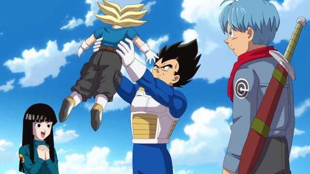 Vegeta conhece o primeiro filho de Trunks e Mai pela primeira vez - Dragon Ball Super - Completo