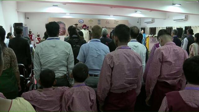 President Droupadi Murmu interacts with the students of NIEPVD at Dehradun