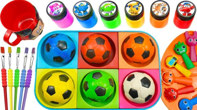 Satisfying Video l DIY How To Make Rainbow  Mickey Mouse Balls Mix in Color Form Sprunki Slimes ASMR