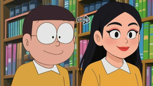 Doraemon Characters Reimagined As Opposite Genders | #doraemon #nobita