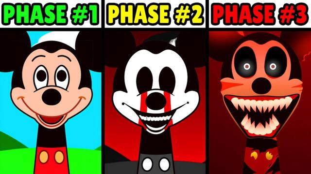 All Phases in New Sprunki OC of Mickey Mouse: From Phase 1 to Phase 3!