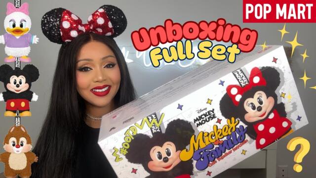 POP MART MICKEY FAMILY LABUBU UNBOXING 🫣💕  FULL SET POPMART DISNEY BLIND BOX 2025