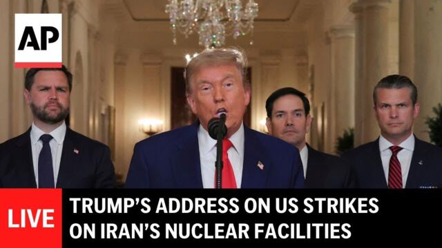 LIVE: Trump addresses nation after US strikes on Iran nuclear sites