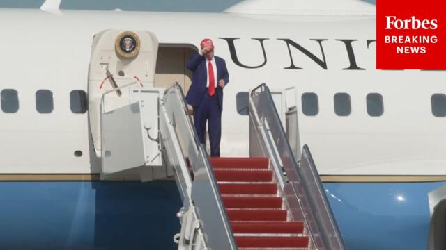 JUST IN: President Trump Arrives At JBA On Air Force One