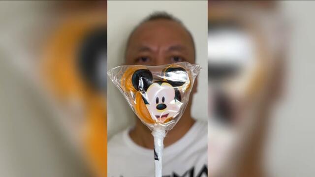 👂ASMR DISNEY MICKEY MOUSE LOLLIPOP CANDY ORANGE FLAVOR EATING SOUNDS👂ORIGINAL LENGTH👂
