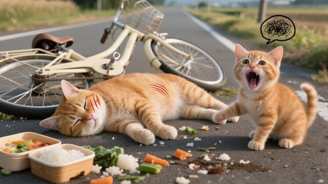 Mama Cat Collapses from Heatstroke – Her Kitten’s Touching Reaction Will Melt Your Heart 🐱☀️💔#cat