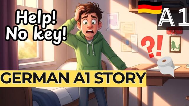 Learn German | EASY A1 GERMAN STORY | Lost Key!(with Subtitles)