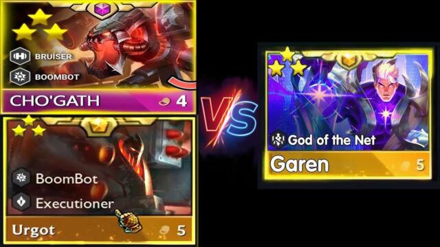 Who is Gonna Win ?  Urgot ⭐⭐⭐ and Cho Gath ⭐⭐⭐ vs Garen ⭐⭐⭐   |  Teamfight Tactics Remix