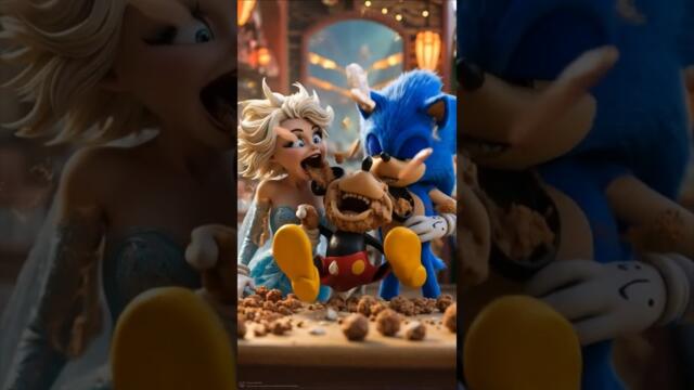 SONIC vs ELSA : The MICKEY MOUSE Battle That Went TOO FAR! #Sonic #Elsa #mickeymouse #Disney #Shorts