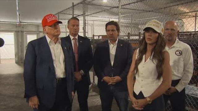 President Trump tours new Florida migrant detention center being called 'Alligator Alcatraz'