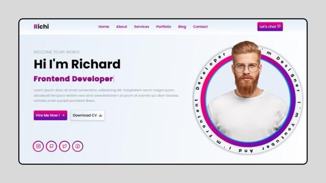 Create a Portfolio Landing Page Using HTML CSS and JS ✨