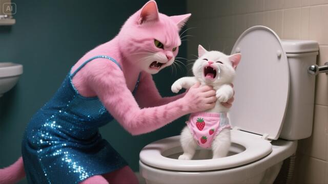 😿👜💔The little kitten made a bag for its stepmother and almost lost its life.