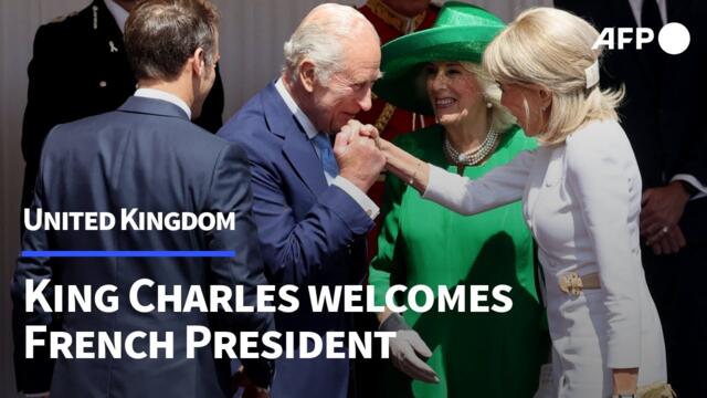 King Charles greets French President Macron in Windsor | AFP