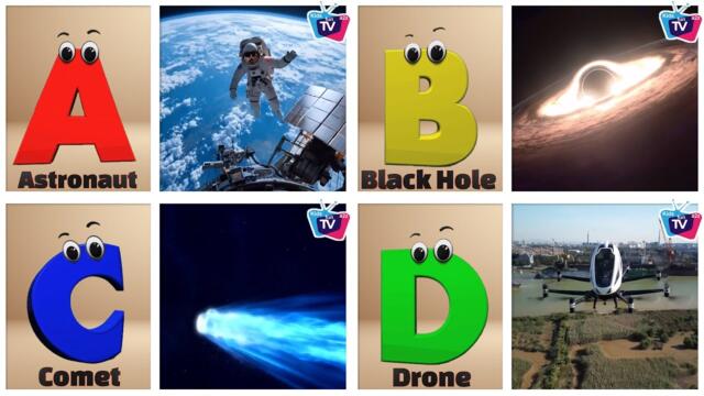 Space ABC Song | Nursery Rhymes for kids | Phonics for Kids @Kidsfuna2zTV