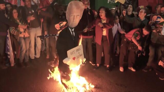 Trump Effigy Set on Fire in Brazil