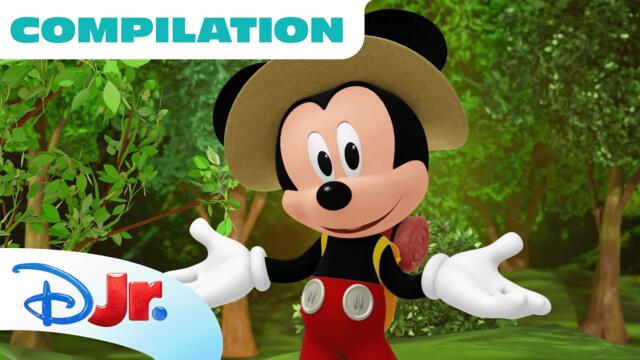 Let’s Play Outside: Camping Themed Compilation!🏕️ w/ Mickey Mouse, Bluey, Spidey & More |@disneyjr