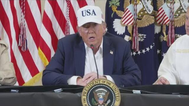 President Trump surveys Texas flood damage
