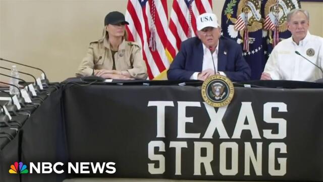 President Trump visits Texas a week after floods ravaged Hill Country