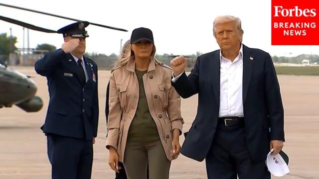 JUST IN: President Trump, FLOTUS Arrive In Texas Ahead Of Visit To Kerrville To See Flooding Damage