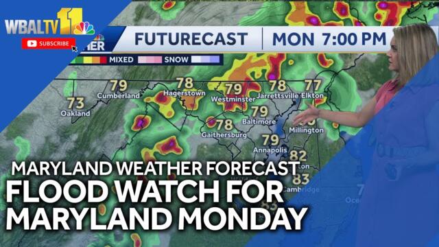 Thunderstorms possible Monday afternoon, capable of heavy downpours