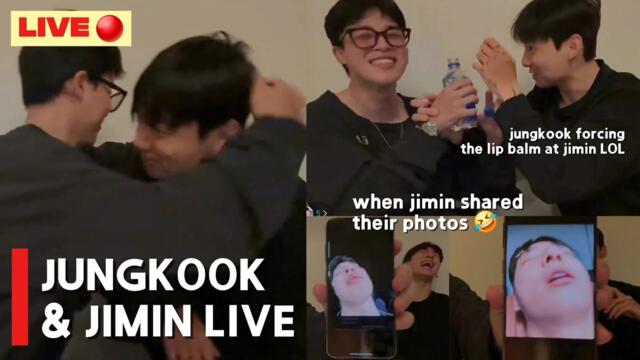 [ENG SUB] JIMIN and JUNGKOOK LIVE 🔴 JIN appeared! Reacting, listening, and more (BTS 2025)