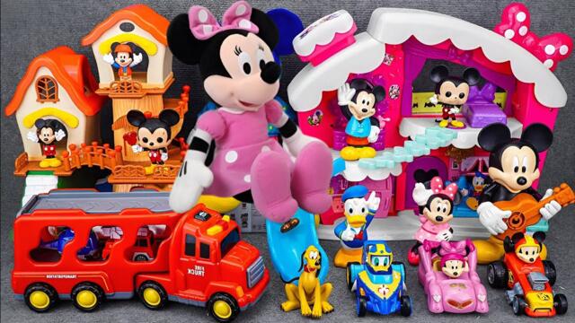 10 Min satisfying with unboxing Disney mickey mouse Pink clubhouse slide playset ASMR | Review Toys