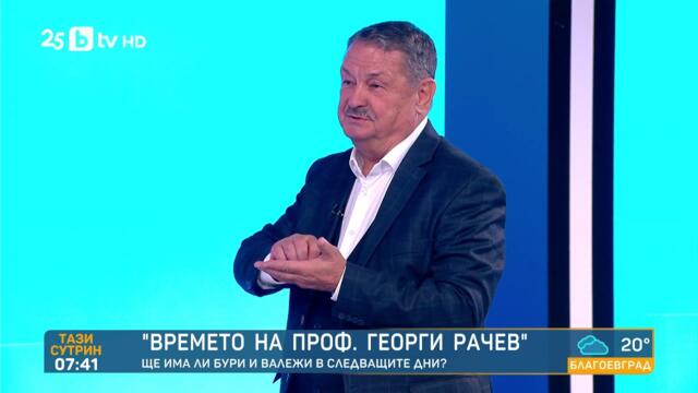 Проф. Георги Рачев: В четвъртък и петък се очакват обилни валежи