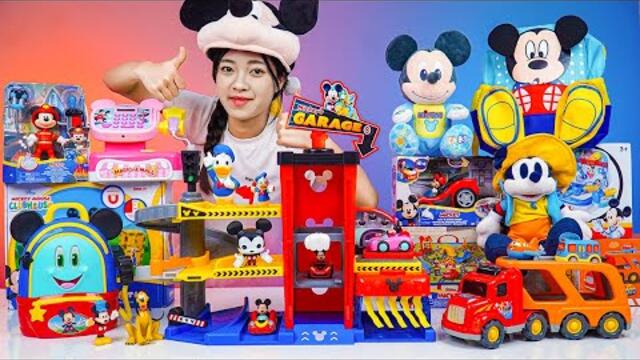 Satisfying with Unboxing Disney Mickey Mouse Vehicle Race Garage Playset | Review Toys ASMR