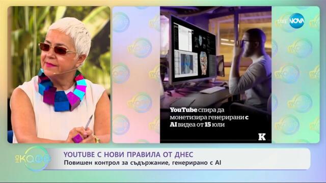 YouTube с нови правила: Повишен контрол за съдържание, генерирано с AI - „На кафе” (15.07.2025)