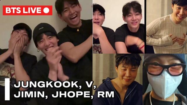 ENG SUB 🔴 JUNGKOOK, TAEHYUNG, JIMIN, JHOPE, RM Weverse Live | Jin at the airport 2025