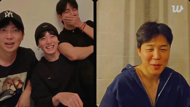BTS members Jungkook, RM, Taehyung, and Jimin are live together on Weverse.