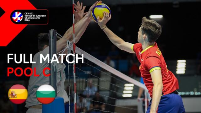 Full Match | Spain vs. Bulgaria - CEV U22 Volleyball European Championship 2026 | Men | Pool C