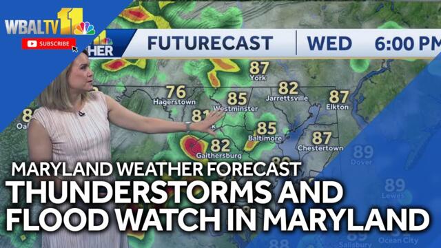 Scattered, heavy thunderstorms this evening