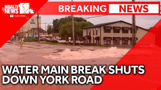 Water main break shuts down York Road