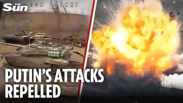 Ukrainian drones annihilate Russian armoured vehicles attempting to storm the front line