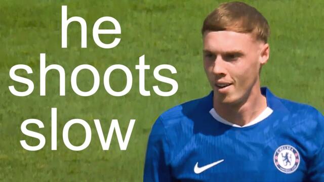 Cole Palmer shoots in slow motion...