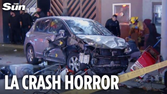 Car ploughs into crowd outside LA nightclub leaving 31 injured after ‘shooting’