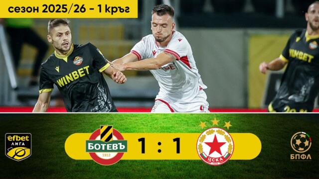 Ботев Пловдив - ЦСКА 1:1 (1 кръг, efbet Лига, сезон 2025/26)