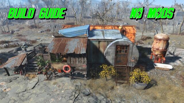Box Car Junk House - 15 min build & tour (no mods) FALLOUT 4