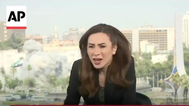 Syria TV captures moment Israel strikes hit Syrian Defense Ministry