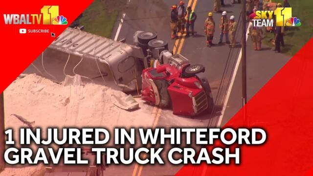 SkyTeam 11: Whiteford gravel truck crash leaves 1 injured