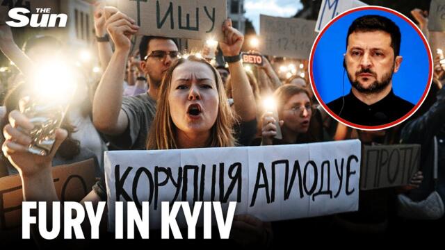 Zelensky ignites OUTRAGE in Kyiv as first wartime protests erupt over controversial corruption bill
