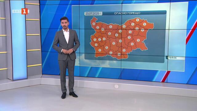 Оранжев код за опасно горещо време е обявен в цялата страна - 23.07.2025 по БНТ