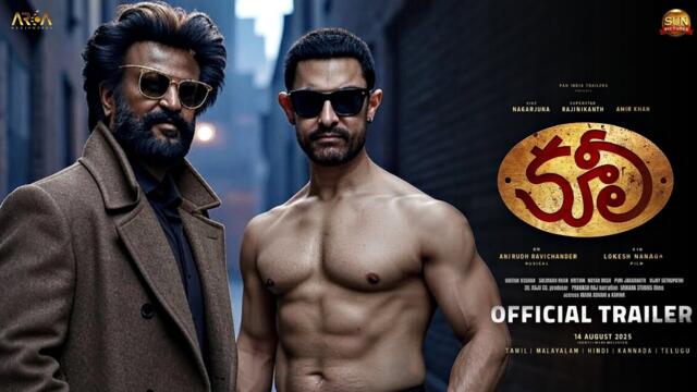 COOLIE - Official Trailer (Telugu) | Rajinikanth | Amir Khan | Nagarjuna | Upendra Rao | Lokesh