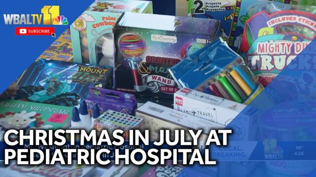 Pediatric hospital stocks up on toys during Christmas in July