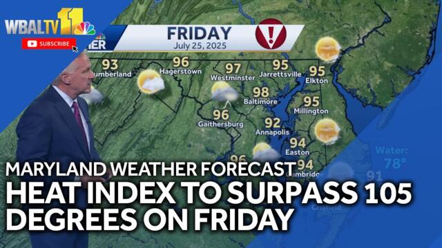 Maryland weather forecast: Heat index to reach 110 degrees on Friday across region